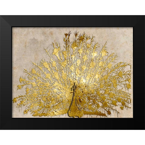 Ivory Coast Peacock Black Modern Wood Framed Art Print by Lewis, Sheldon