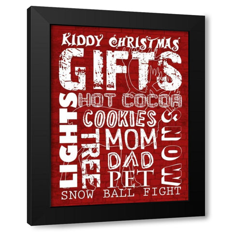 Kiddy Christmas Black Modern Wood Framed Art Print by Lewis, Sheldon