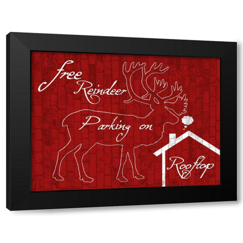 Free Reindeer Parking Black Modern Wood Framed Art Print by Lewis, Sheldon