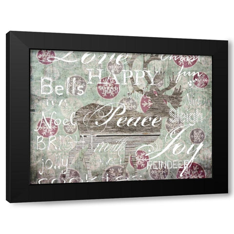 Christmas Wallpaper 1 Black Modern Wood Framed Art Print by Lewis, Sheldon