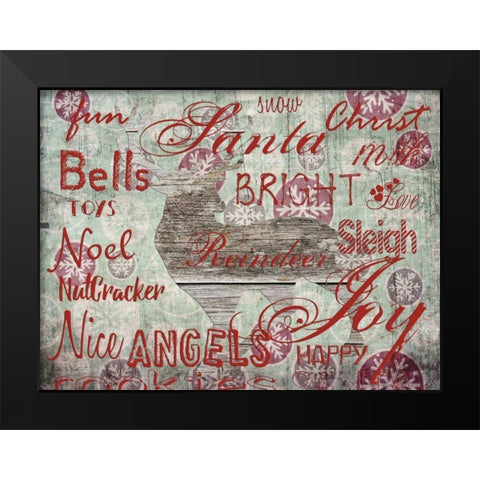 Christmas Wallpaper 2 Black Modern Wood Framed Art Print by Lewis, Sheldon