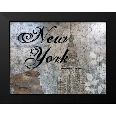 Only In New York Black Modern Wood Framed Art Print by Lewis, Sheldon