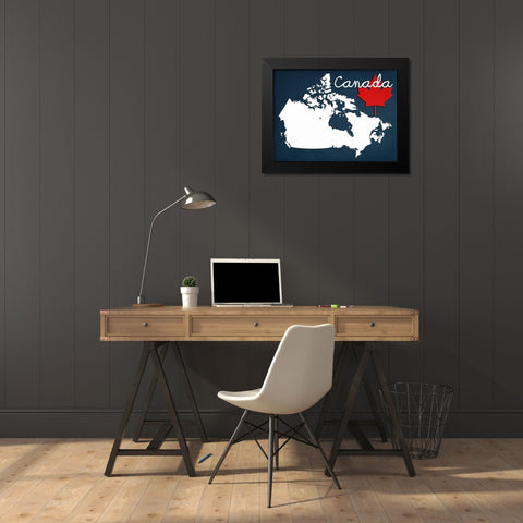 Canada Black Modern Wood Framed Art Print by Lewis, Sheldon