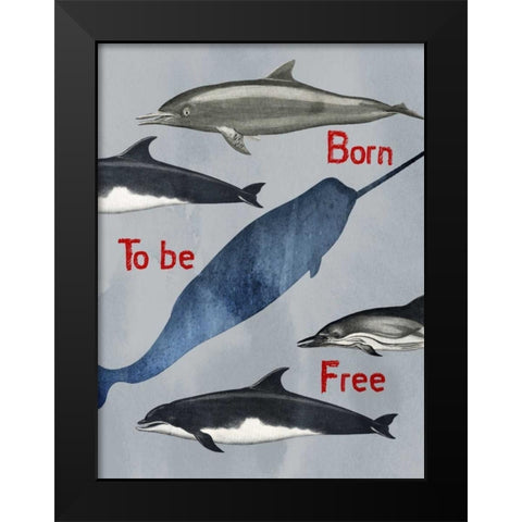 Born To Be Free Black Modern Wood Framed Art Print by Lewis, Sheldon