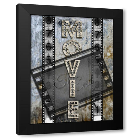 At The Movie Black Modern Wood Framed Art Print with Double Matting by Lewis, Sheldon