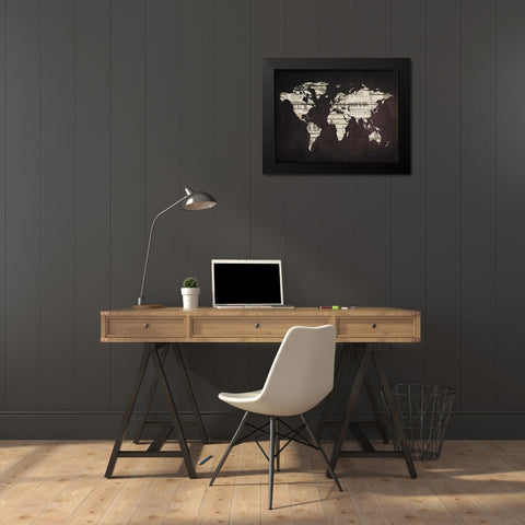 Map It Out Black Modern Wood Framed Art Print by Lewis, Sheldon