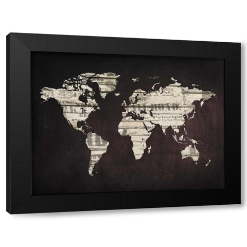Map It Out Black Modern Wood Framed Art Print with Double Matting by Lewis, Sheldon