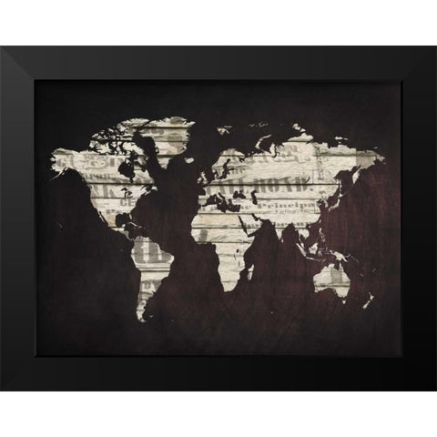 Map It Out Black Modern Wood Framed Art Print by Lewis, Sheldon