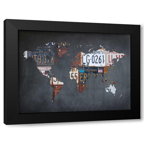 Map It Out 2 Black Modern Wood Framed Art Print by Lewis, Sheldon