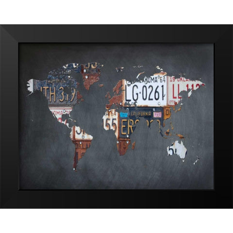 Map It Out 2 Black Modern Wood Framed Art Print by Lewis, Sheldon