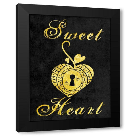 Sweet Heart Black Modern Wood Framed Art Print with Double Matting by Lewis, Sheldon
