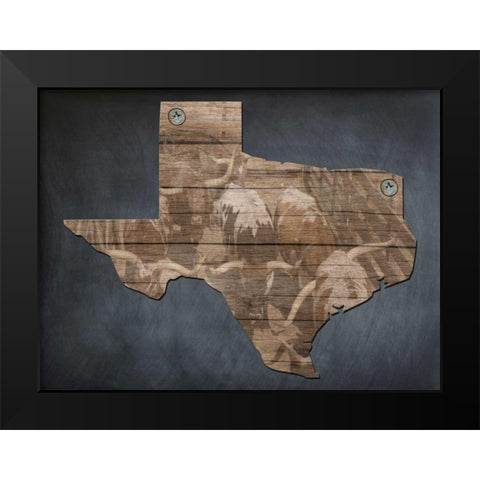 Texas Bred Black Modern Wood Framed Art Print by Lewis, Sheldon