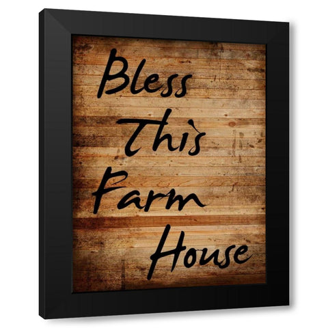 Bless This Farm House Black Modern Wood Framed Art Print with Double Matting by Lewis, Sheldon
