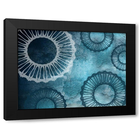 London Flat Abstract Black Modern Wood Framed Art Print by Lewis, Sheldon