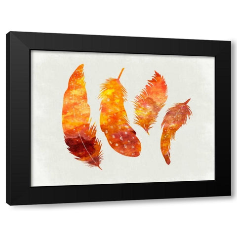 Feathery Abstract Black Modern Wood Framed Art Print with Double Matting by Lewis, Sheldon