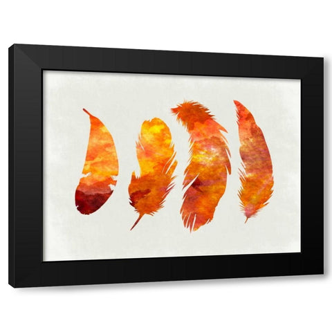Feathery Abstract 2 Black Modern Wood Framed Art Print with Double Matting by Lewis, Sheldon