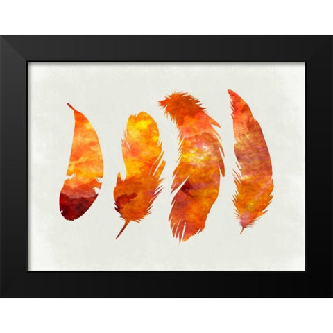 Feathery Abstract 2 Black Modern Wood Framed Art Print by Lewis, Sheldon