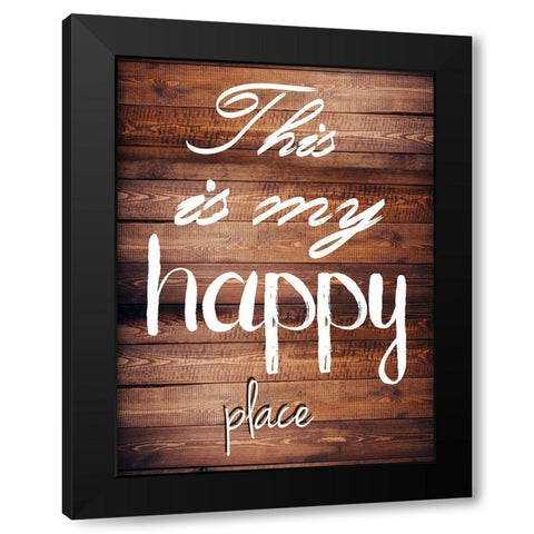 Happy place Black Modern Wood Framed Art Print by Lewis, Sheldon
