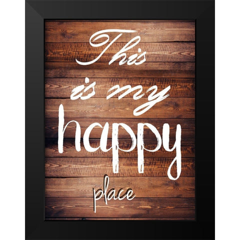 Happy place Black Modern Wood Framed Art Print by Lewis, Sheldon