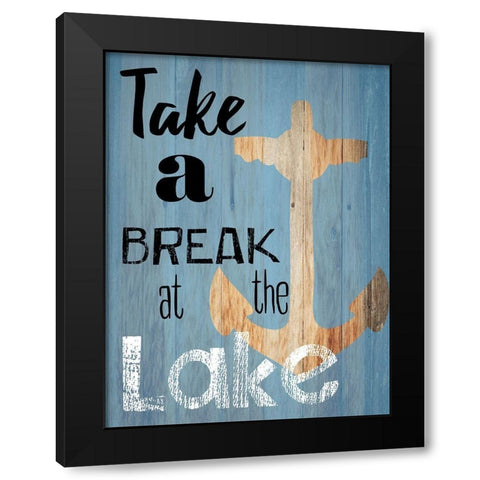 Lake Time Black Modern Wood Framed Art Print with Double Matting by Lewis, Sheldon