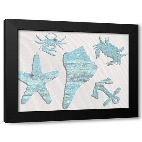 Sandy Bay Black Modern Wood Framed Art Print with Double Matting by Lewis, Sheldon
