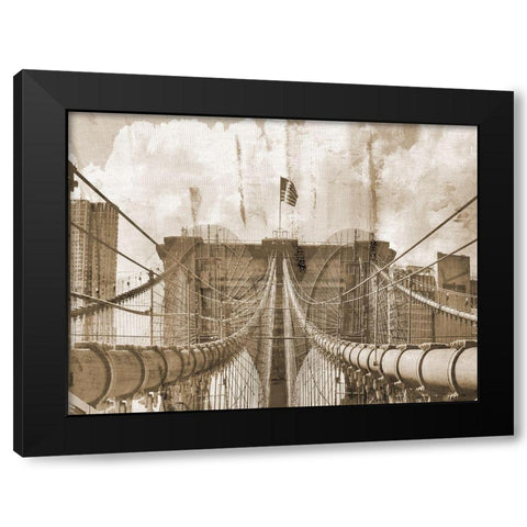 NY On Canvas Black Modern Wood Framed Art Print by Lewis, Sheldon