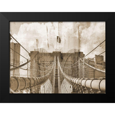 NY On Canvas Black Modern Wood Framed Art Print by Lewis, Sheldon