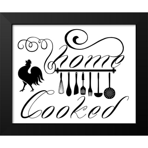 Home Cooked Black Modern Wood Framed Art Print by Lewis, Sheldon