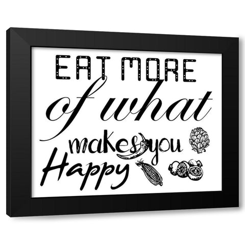 Eat More Black Modern Wood Framed Art Print with Double Matting by Lewis, Sheldon