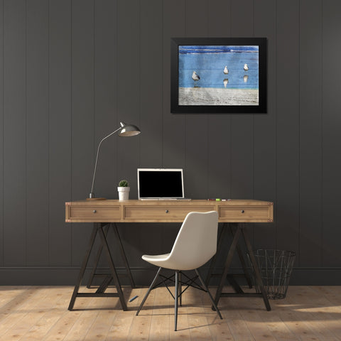 Three Is Company Black Modern Wood Framed Art Print by Lewis, Sheldon