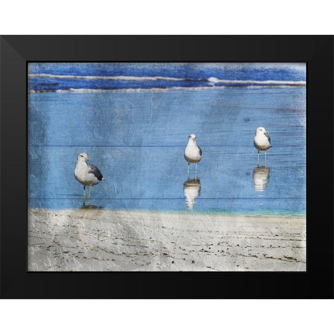 Three Is Company Black Modern Wood Framed Art Print by Lewis, Sheldon