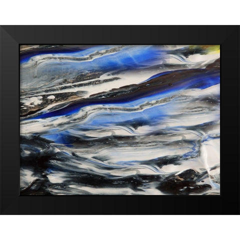 Blending Blue 1 Black Modern Wood Framed Art Print by Lewis, Sheldon