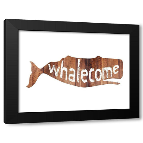 Whalecome Black Modern Wood Framed Art Print with Double Matting by Lewis, Sheldon