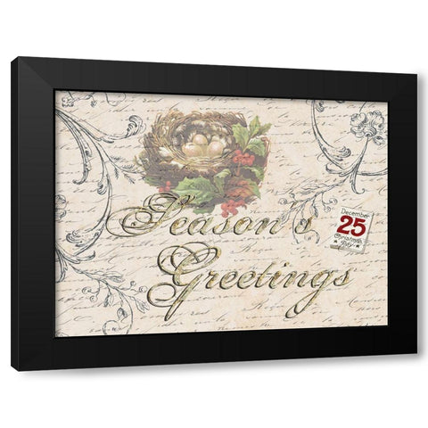 Greetings Black Modern Wood Framed Art Print with Double Matting by Lewis, Sheldon