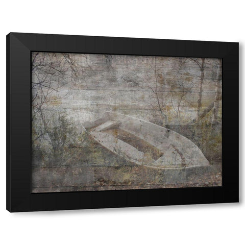 Romance On The Stream Black Modern Wood Framed Art Print by Lewis, Sheldon