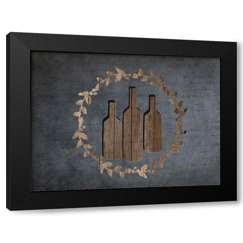 Chalk Wine Black Modern Wood Framed Art Print with Double Matting by Lewis, Sheldon