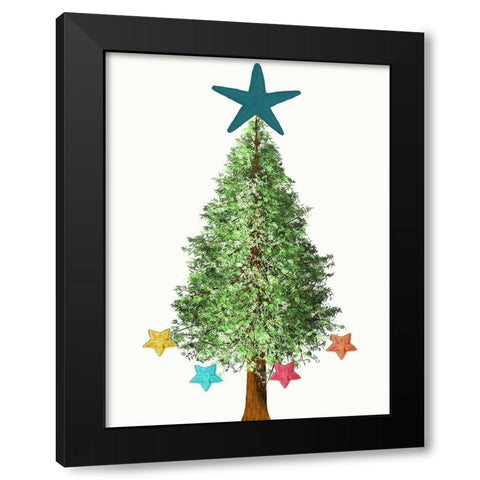 Coastal Christmas Black Modern Wood Framed Art Print with Double Matting by Lewis, Sheldon