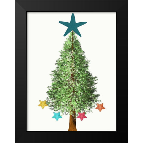 Coastal Christmas Black Modern Wood Framed Art Print by Lewis, Sheldon