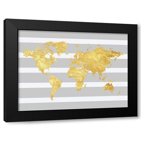 Map It Out Black Modern Wood Framed Art Print by Lewis, Sheldon