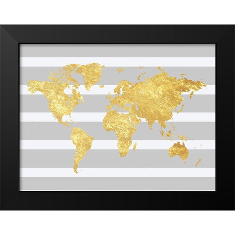 Map It Out Black Modern Wood Framed Art Print by Lewis, Sheldon