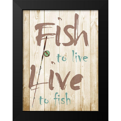 Fish Black Modern Wood Framed Art Print by Lewis, Sheldon