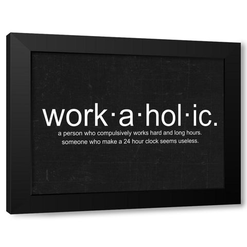 Workaholic Black Modern Wood Framed Art Print with Double Matting by Lewis, Sheldon