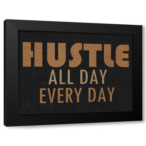 Hustle Black Modern Wood Framed Art Print by Lewis, Sheldon
