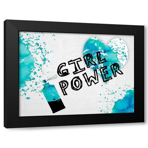 Girls Rule Black Modern Wood Framed Art Print by Lewis, Sheldon