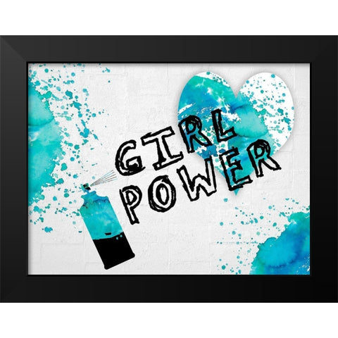 Girls Rule Black Modern Wood Framed Art Print by Lewis, Sheldon