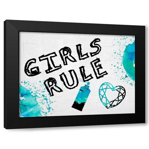 Girls Rule 2 Black Modern Wood Framed Art Print by Lewis, Sheldon