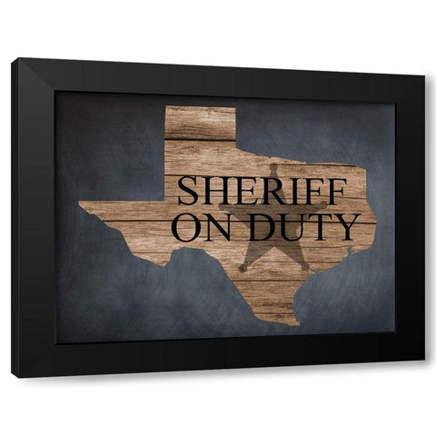 Sheriff Black Modern Wood Framed Art Print by Lewis, Sheldon