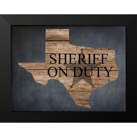 Sheriff Black Modern Wood Framed Art Print by Lewis, Sheldon