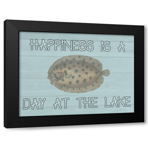 Happy Fisher Black Modern Wood Framed Art Print with Double Matting by Lewis, Sheldon