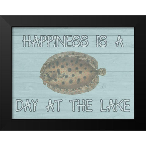 Happy Fisher Black Modern Wood Framed Art Print by Lewis, Sheldon